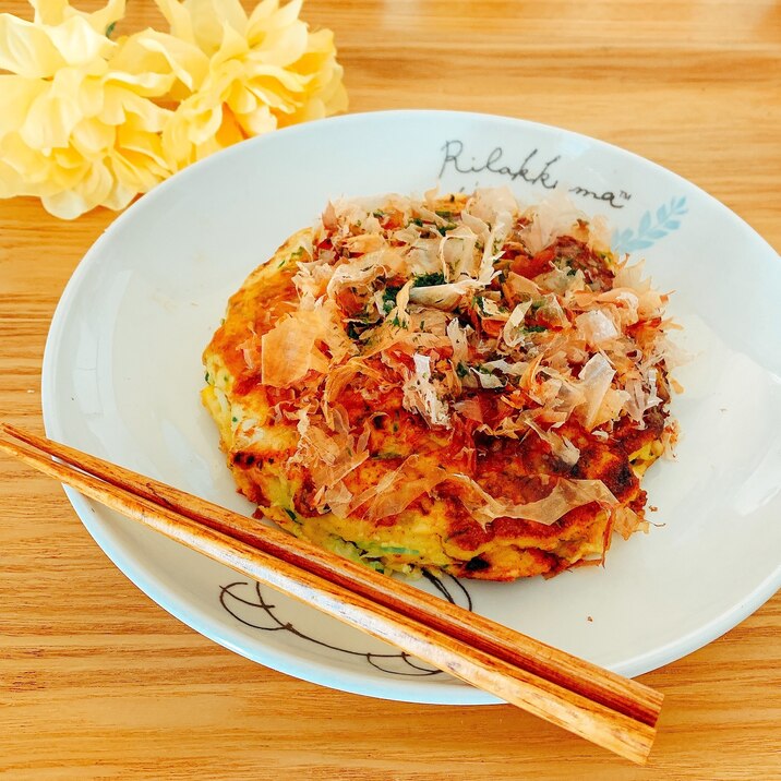 白菜でとろけるお好み焼き✧˖°（餅、チーズ入り）